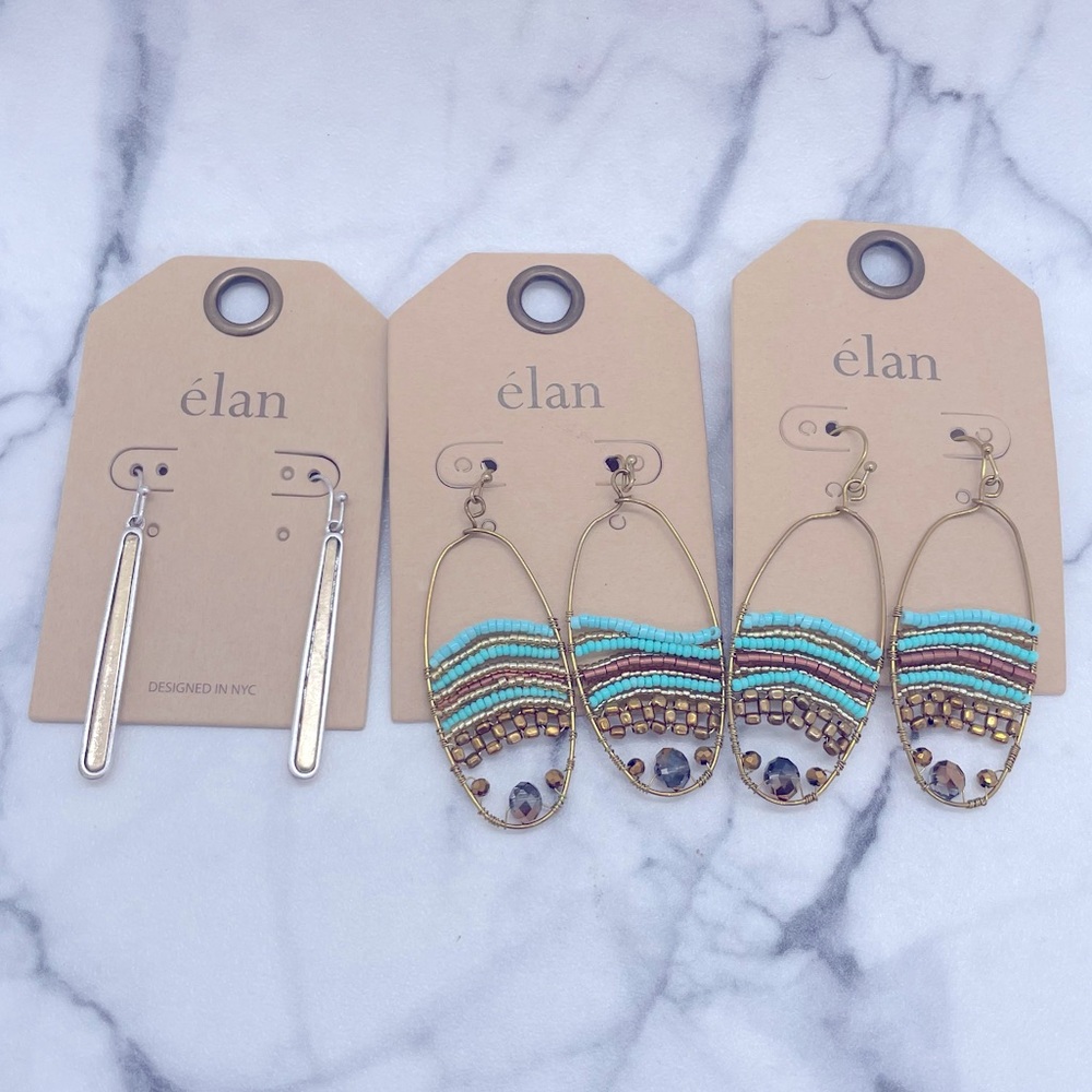 3 Pairs NEW Elan Earrings Southwestern Dangle Drop Gifts